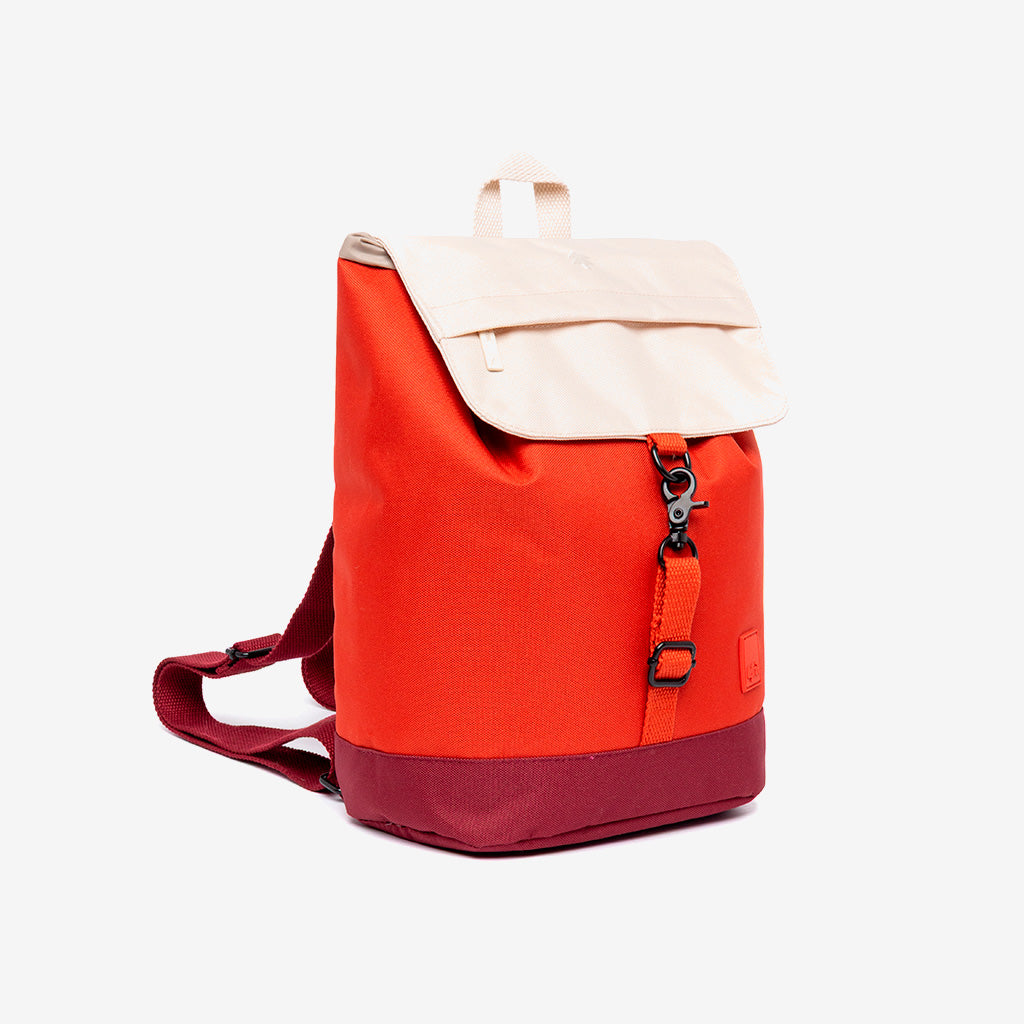 cherry mini backpack Kane Double Pocket Cherries Featuring our cherry check print on our natural hue State Bags Kane Mini Backpack