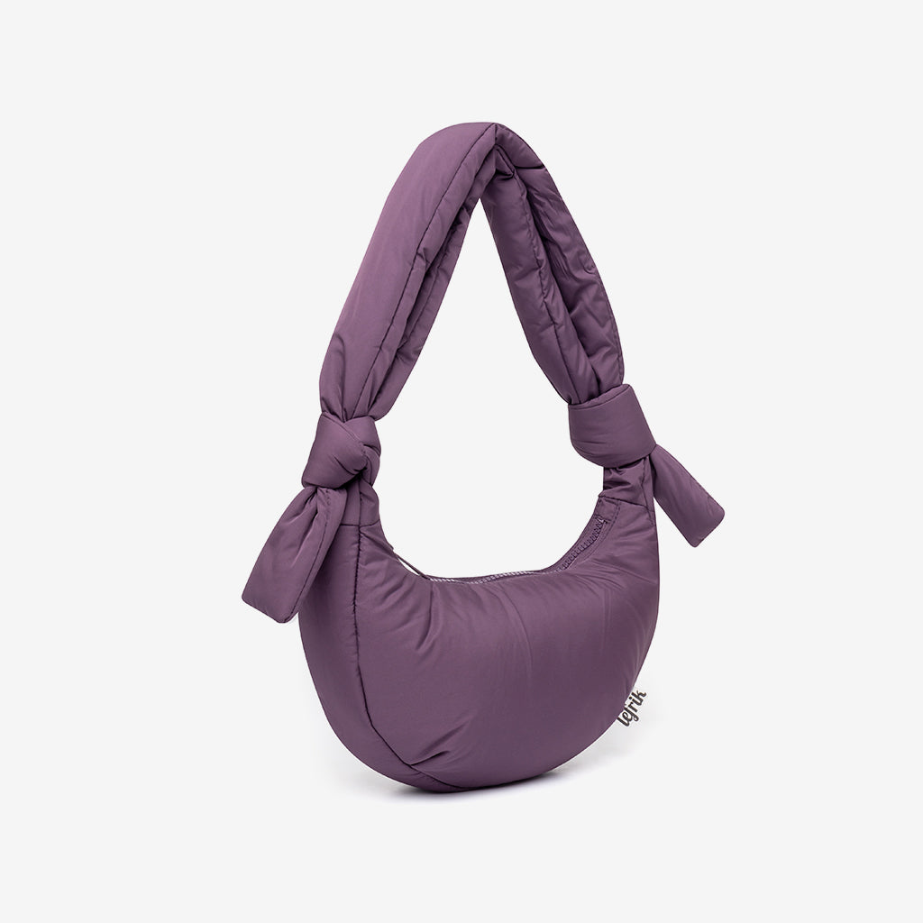 【HI FI FNK】Aurora Nylon Pleats Bag Lefrik US - Biwa Micro Plum - Quilted half moon bag – Lefrik USA