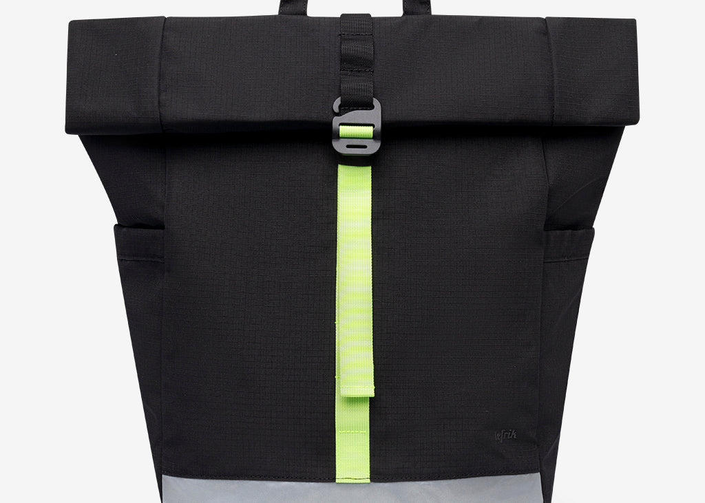 Lars Roll Backpack Black Lime Vandra